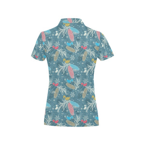 Squirrel Pattern Print Design 01 Women's All Over Print Polo Shirt