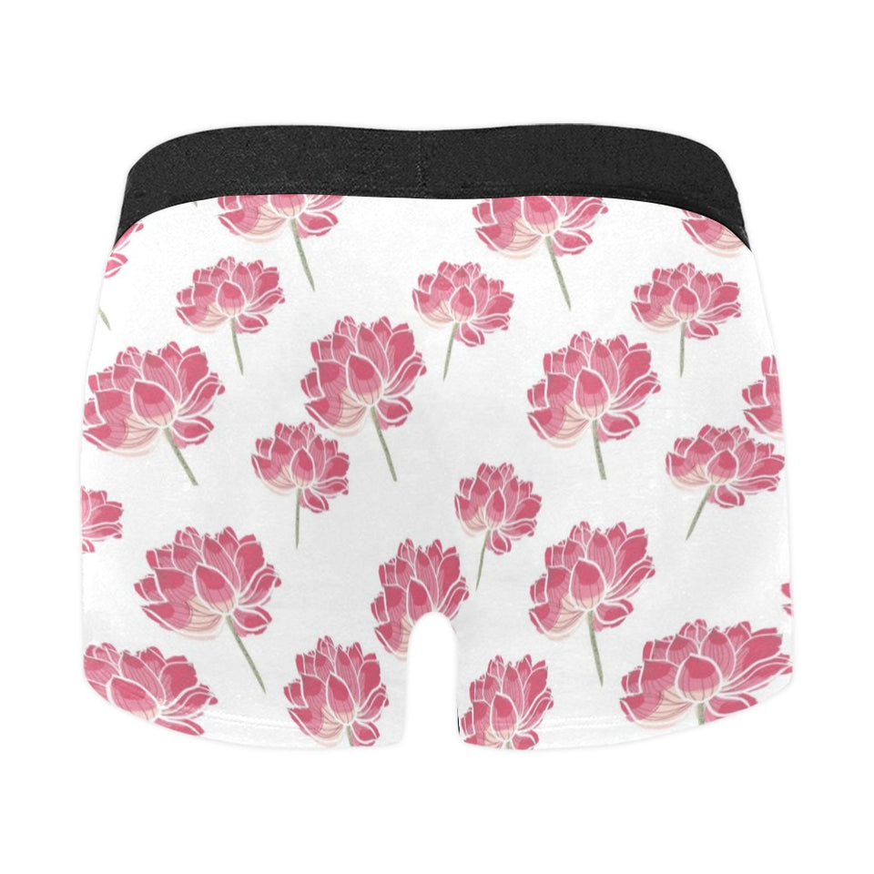 Pink lotus waterlily pattern Men's All Over Print Boxer Briefs Men's Underwear