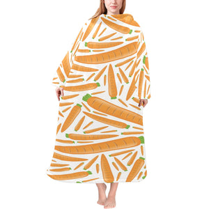 Carrot Pattern Print Design 02 Blanket Robe with Sleeves