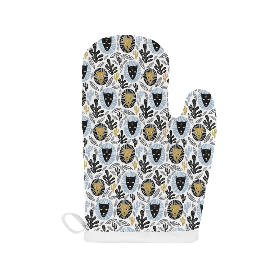 Lion Pattern Print Design 05 Heat Resistant Oven Mitts