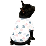 Black Gray Cream coral ginkgo leaves pattern All Over Print Pet Dog Round Neck Fuzzy Shirt