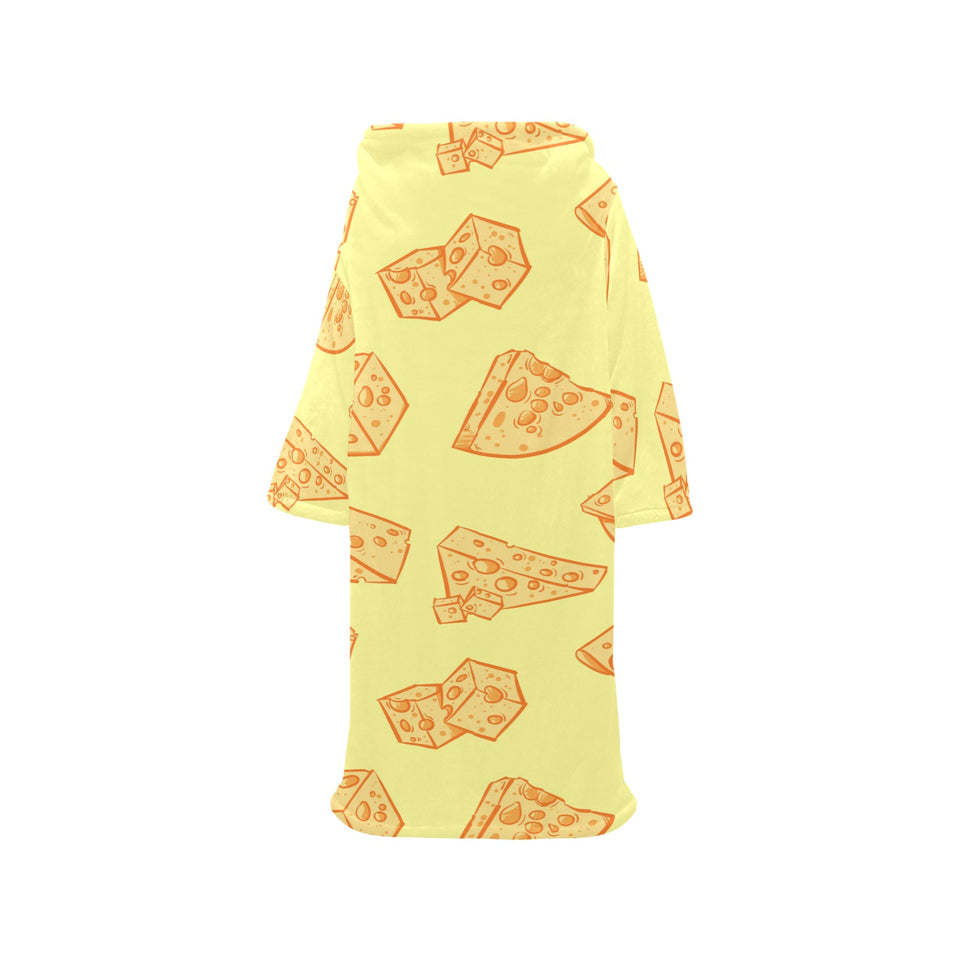 Cheese design pattern Blanket Robe with Sleeves