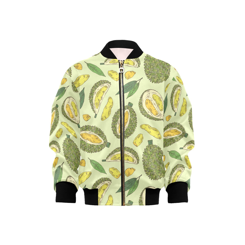 Durian leaves pattern background Kids' Boys' Girls' Bomber Jacket