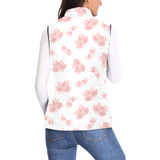 Pink sakura cherry blossom pattern Women's Padded Vest