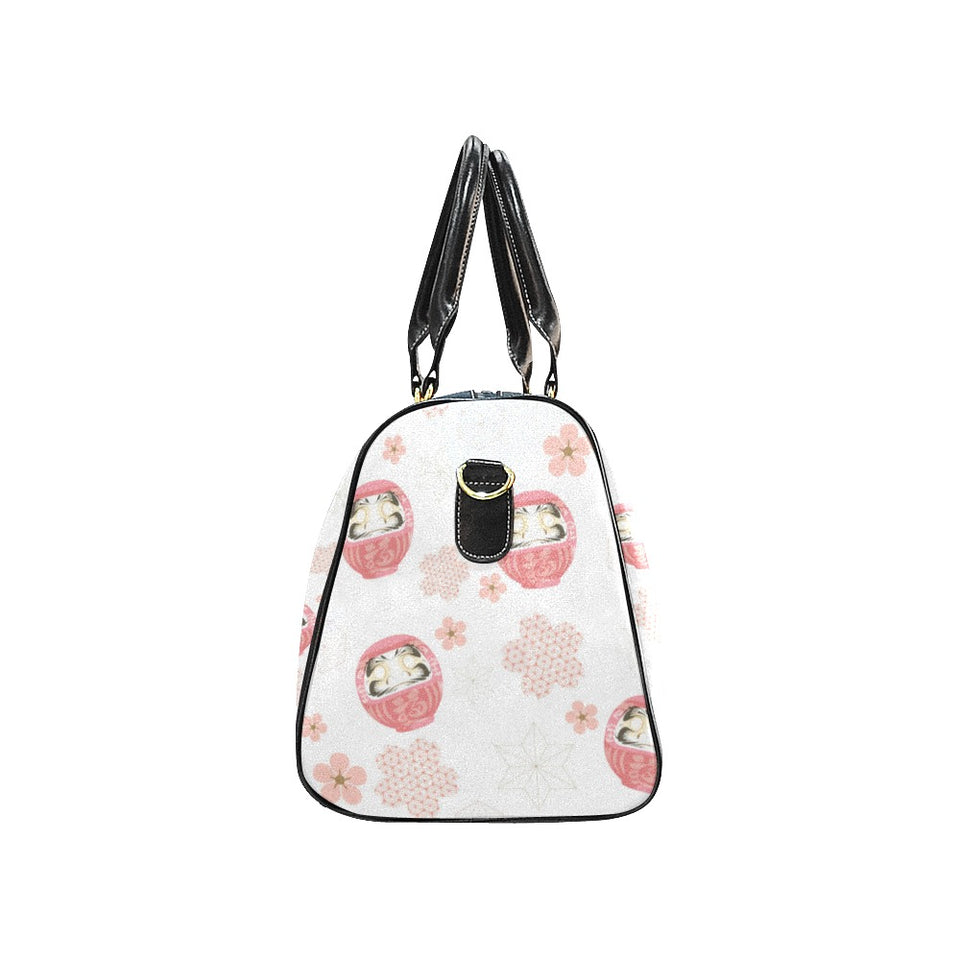 Daruma japanese wooden doll cherry blossom flower Travel Bag