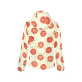 Tomato dot background Women's Padded Hooded Jacket