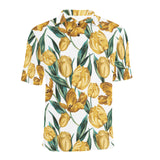 yellow tulips pattern Men's All Over Print Polo Shirt