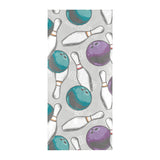 Bowling ball and pin gray background Beach Towel