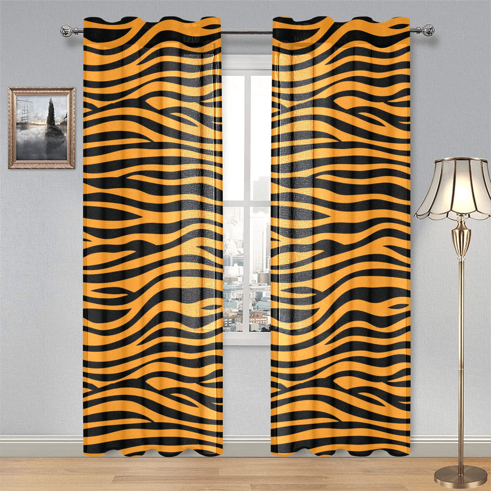 Bengal tigers skin print pattern background Gauze Curtain