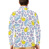 Duck Pattern Print Design 01 Men's Long Sleeve Polo Shirt