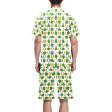 Horseshoes Pattern Print Design 04 Men's V-Neck Short Pajama Set