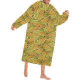 Corn Pattern Print Design 01 Blanket Robe with Sleeves