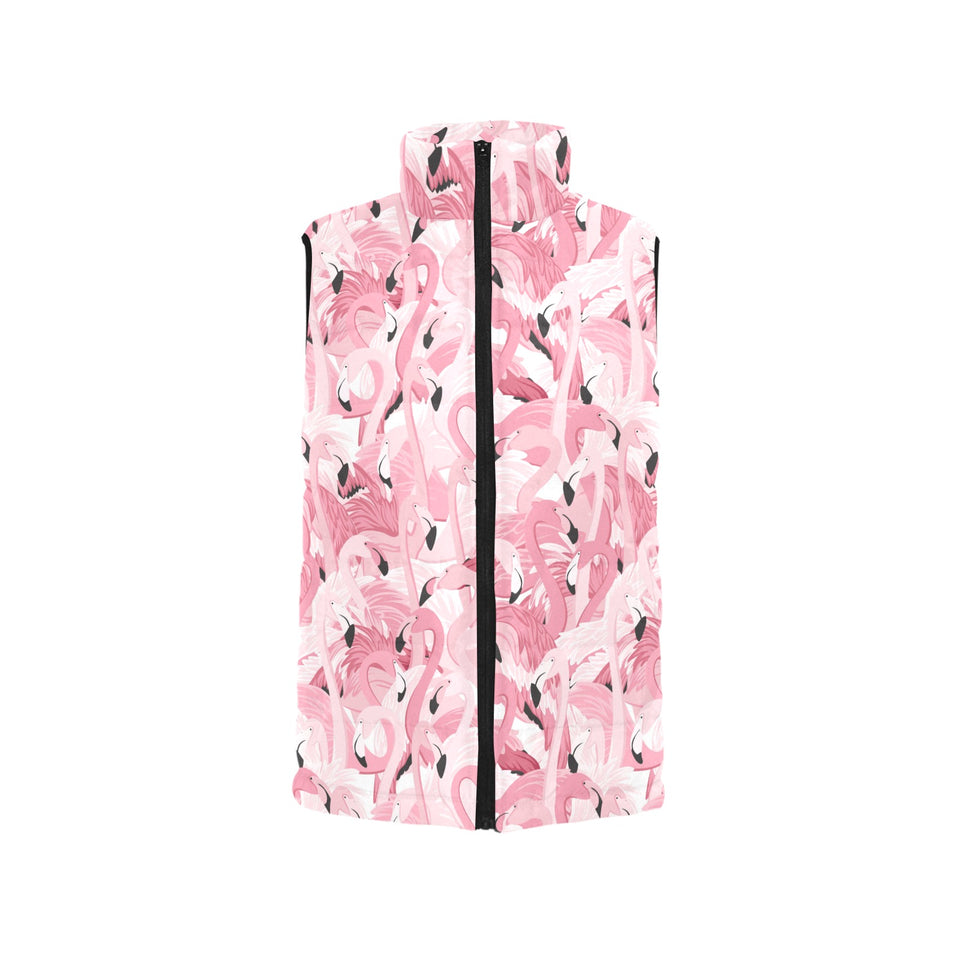 Pink flamingos pattern background Men's Padded Vest