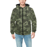 Digital Green camouflage pattern Men's Padded Hooded Jacket