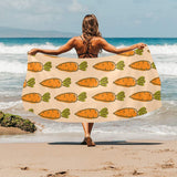 Carrot Pattern Print Design 04 Beach Towel