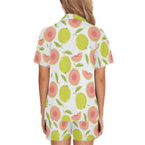 Guava pattern Women's V-Neck Short Pajama Set