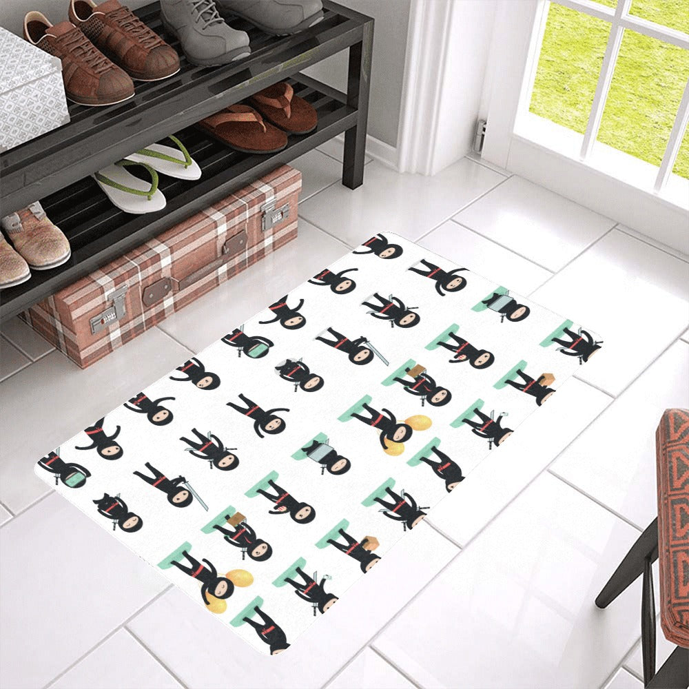 Cute ninja katana sword pattern Doormat