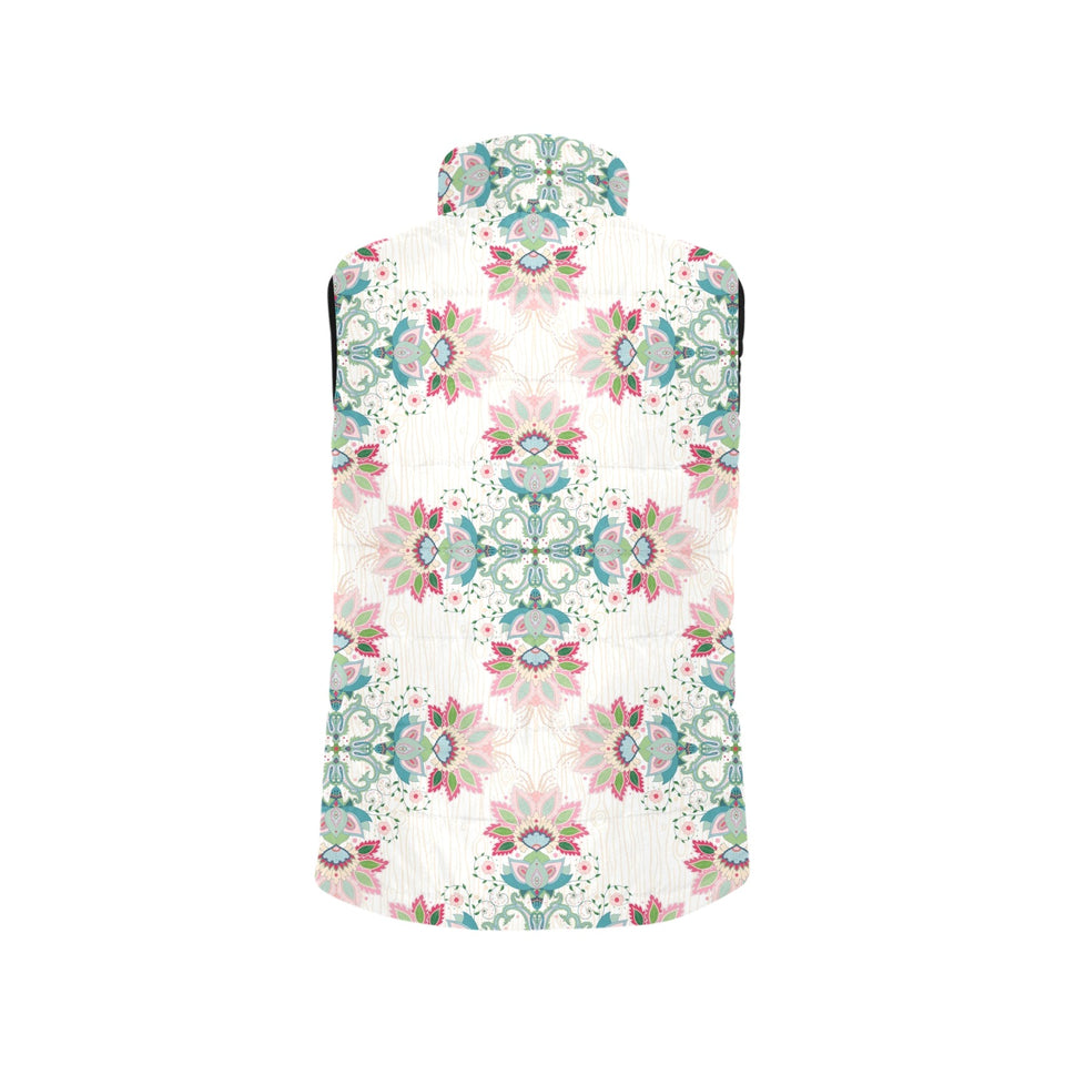 Square floral indian flower pattern Men's Padded Vest