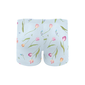 Watercolor Tulips pattern Men's Swimming Trunks