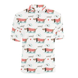 Cute dachshund bone pattern Men's All Over Print Polo Shirt
