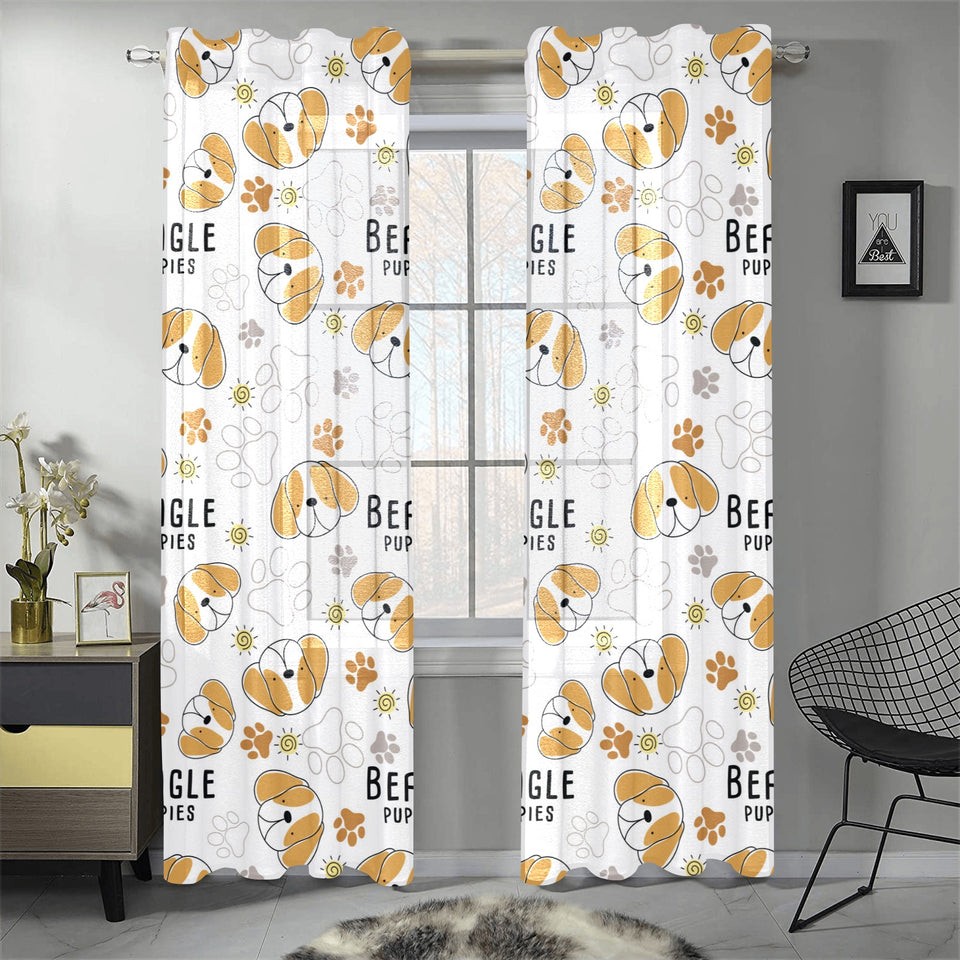 Cute beagle dog pattern background Gauze Curtain
