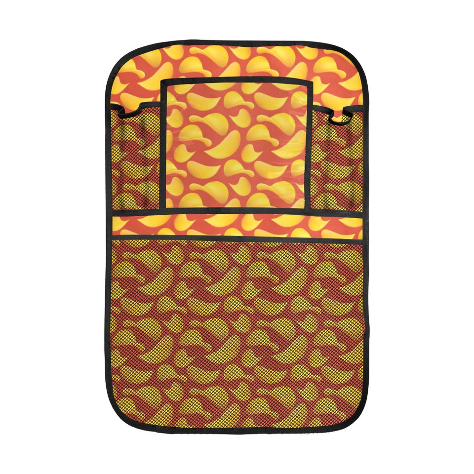 Potato Chips Pattern Print Design 05 Car Seat Back Organizer