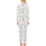 English Bulldog Pattern Print Design 03 Women's All Over Print Pajama Set