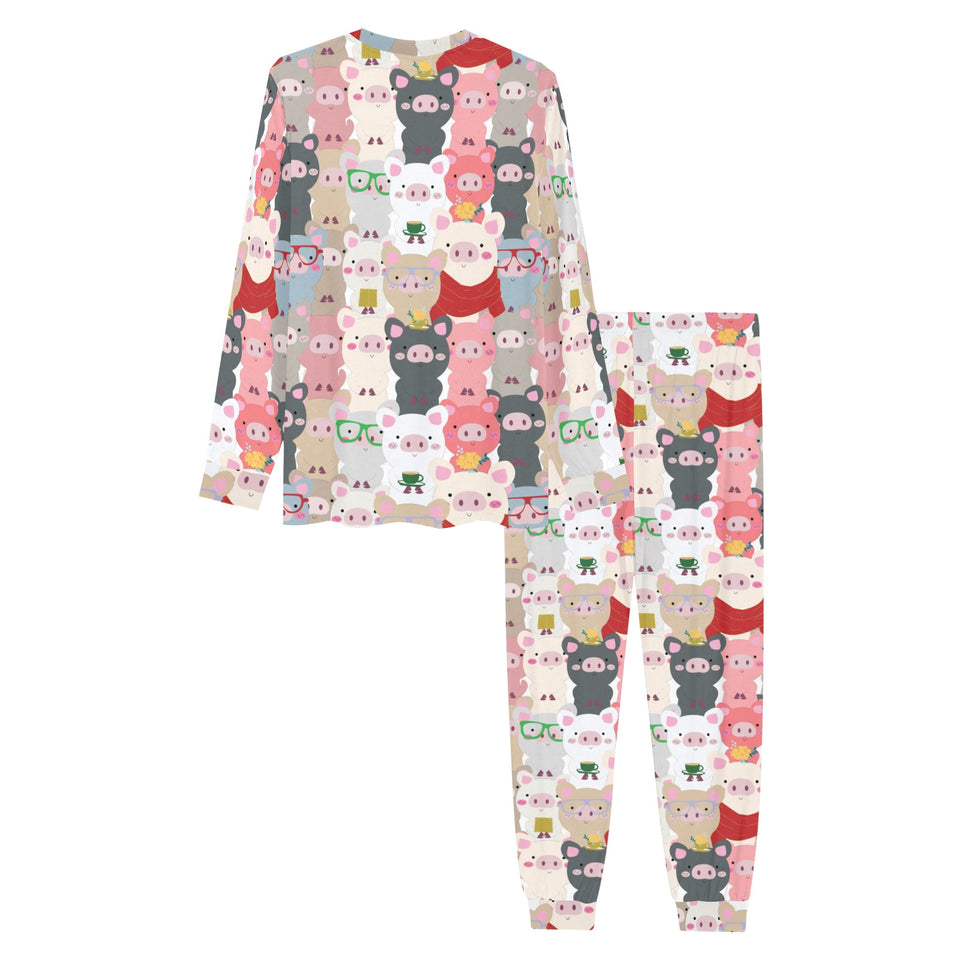 Pig Pattern Print Design 02 Men's All Over Print Pajama