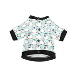 Cute Penguin pattern All Over Print Pet Dog Round Neck Fuzzy Shirt