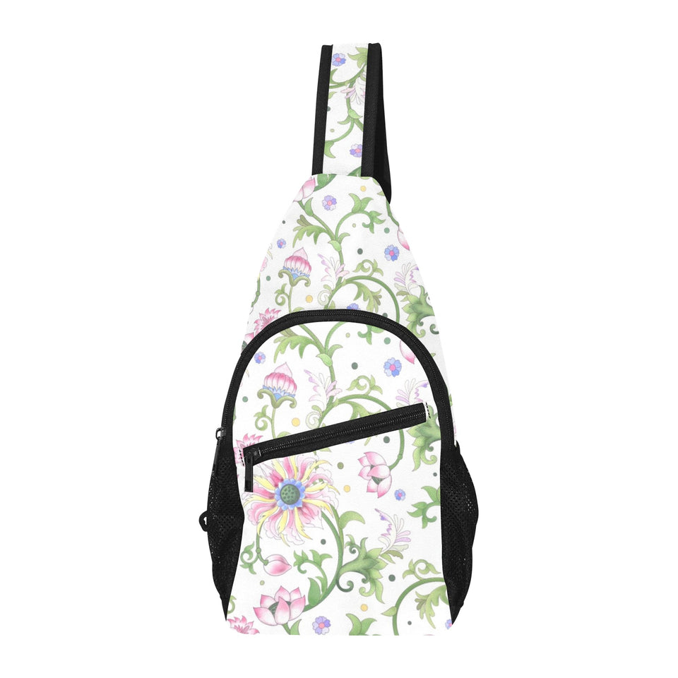Beautiful pink lotus waterlily leaves pattern All Over Print Chest Bag