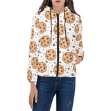 chocolate chip cookie pattern Women's Padded Hooded Jacket