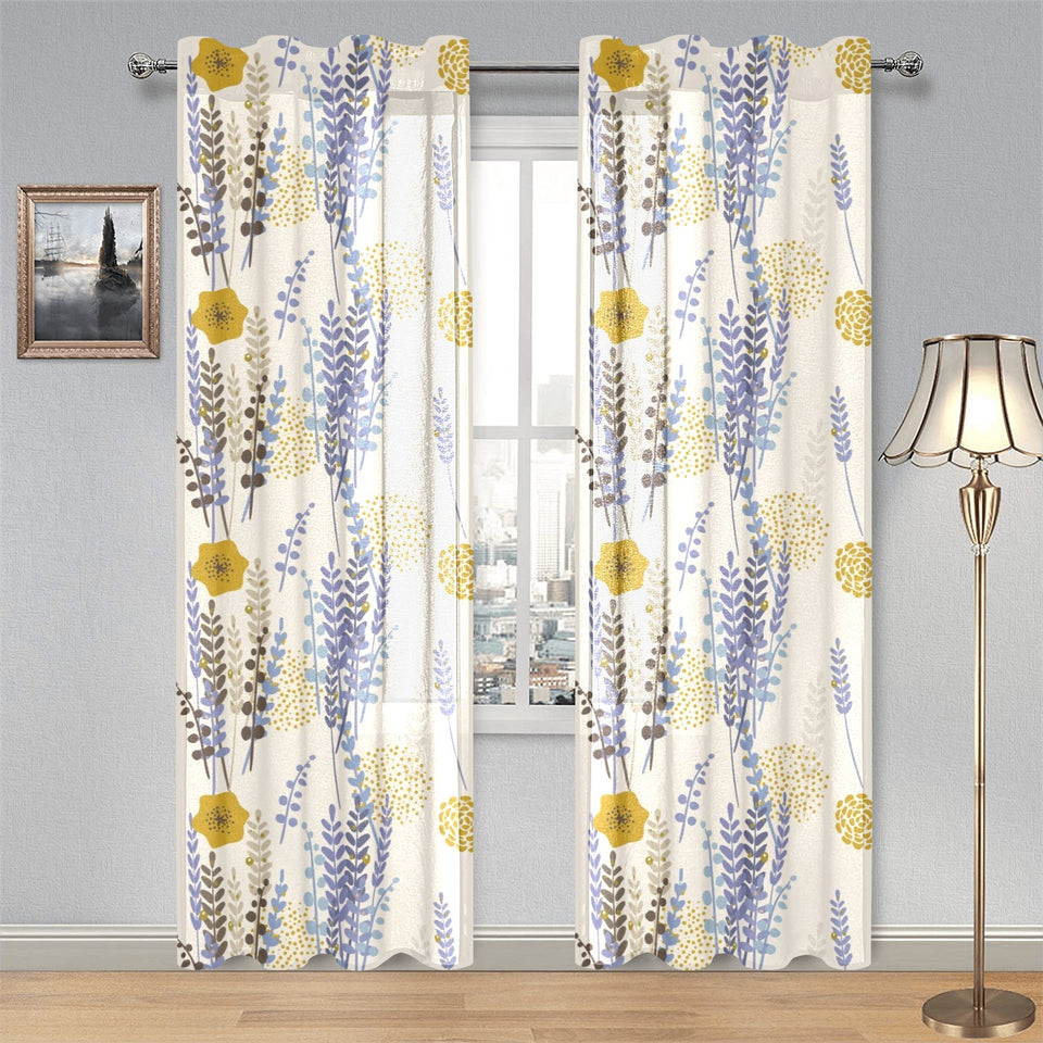 Lavender modern pattern blackground Gauze Curtain