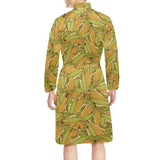 Corn Pattern Print Design 01 Men's Long Sleeve Belted Night Robe
