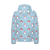 Cute penguin christmas snow pattern Kids' Boys' Girls' Padded Hooded Jacket