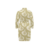 Garlic design pattern Men's Long Sleeve Belted Night Robe
