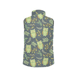 Cute owls leaves pattern Women's Padded Vest