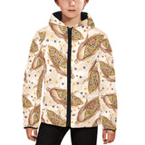 Corn Pattern Print Design 03 Kids' Boys' Girls' Padded Hooded Jacket