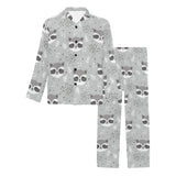 Cute raccoons leaves dot Men's Long Pajama Set