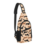 Dachshund floral background All Over Print Chest Bag