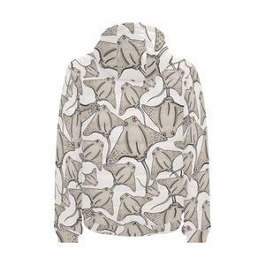 Stingray Pattern Print Design 05 Men's Padded Hooded Jacket