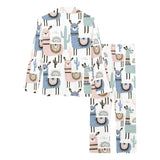 lama Alpaca cactus hand drawn pattern Women's Long Pajama Set