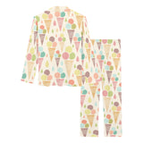 Ice cream cone pattern Women's Long Pajama Set