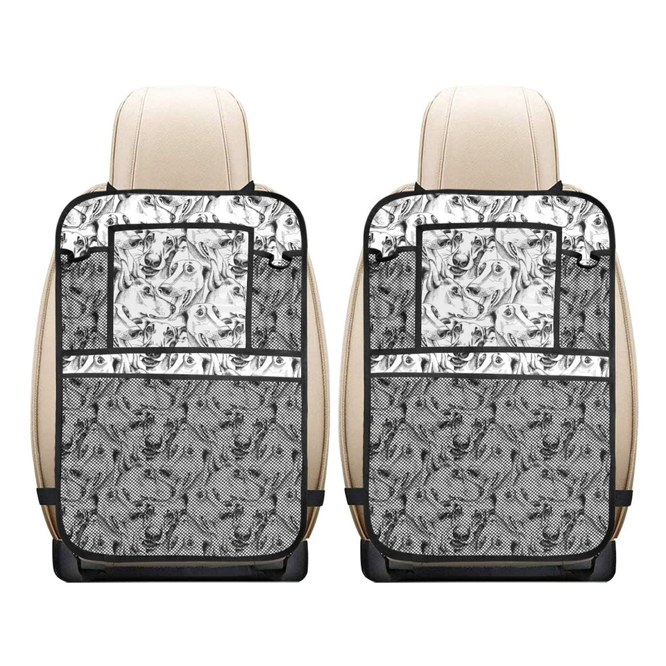 Greyhound Pattern Print Design 01 Car Seat Back Organizer