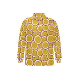 Passion fruits slice pattern Men's Long Sleeve Polo Shirt