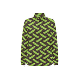 Green Peas Pattern Print Design 05 Women's Long Sleeve Polo Shirt