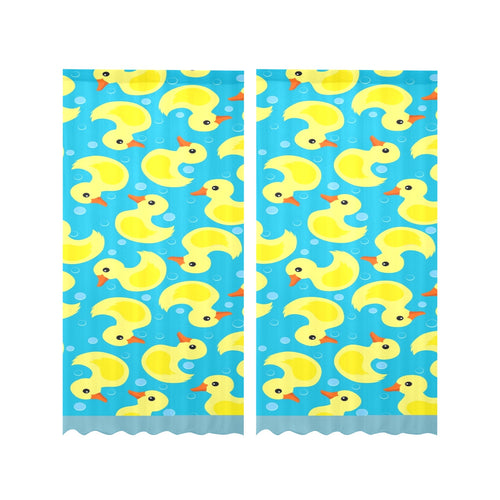 Duck Pattern Print Design 04 Gauze Curtain