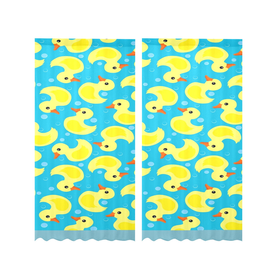 Duck Pattern Print Design 04 Gauze Curtain