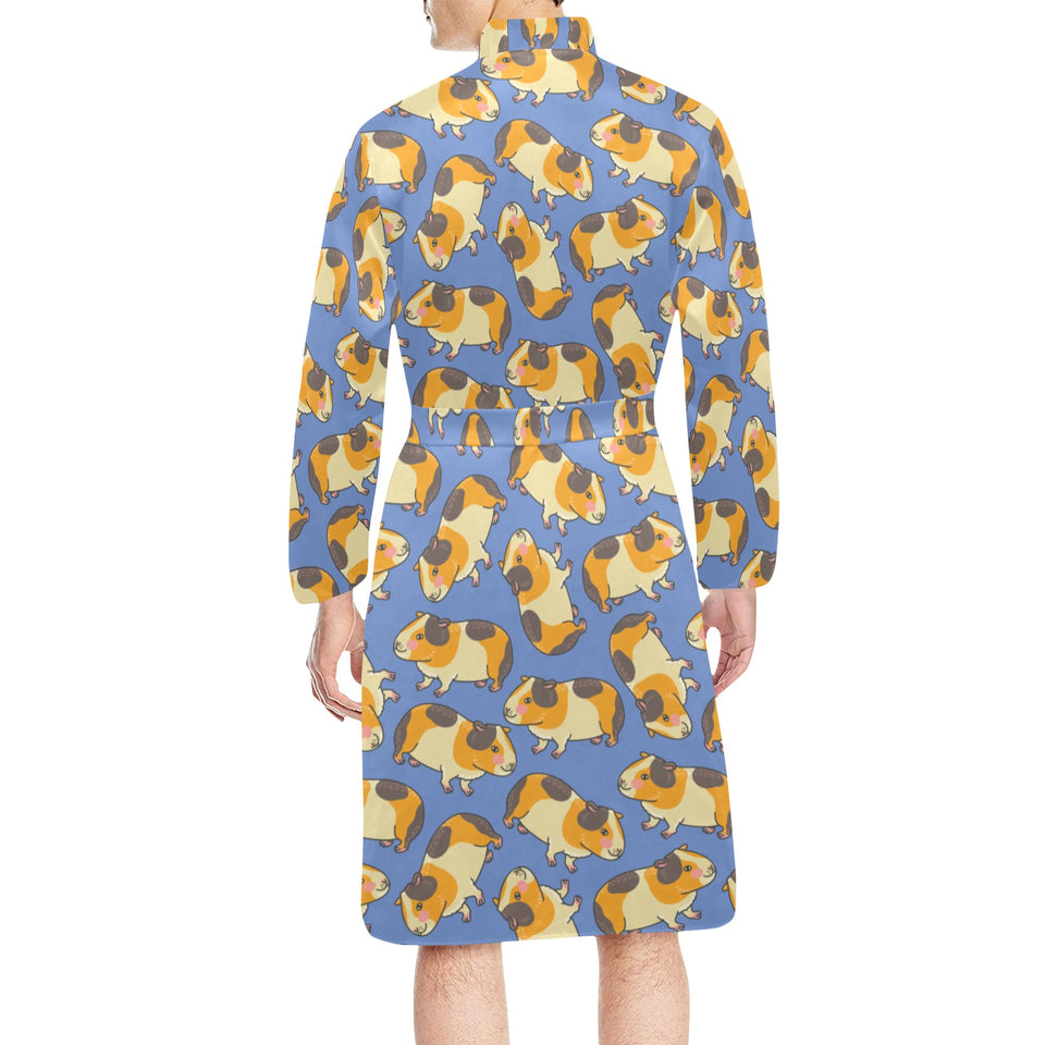 Guinea Pig Pattern Print Design 02 Men's Long Sleeve Belted Night Robe