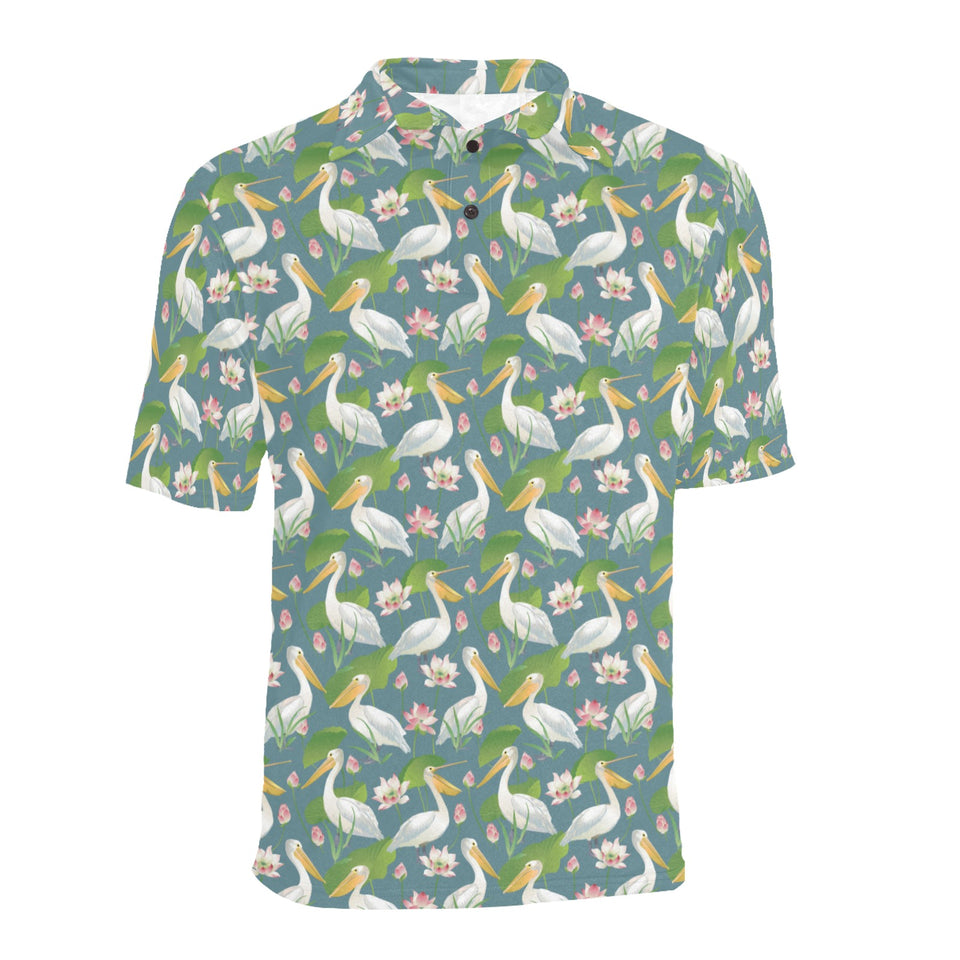 Pelican Pattern Print Design 04 Men's All Over Print Polo Shirt