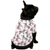 Zebra pink flower background All Over Print Pet Dog Round Neck Fuzzy Shirt